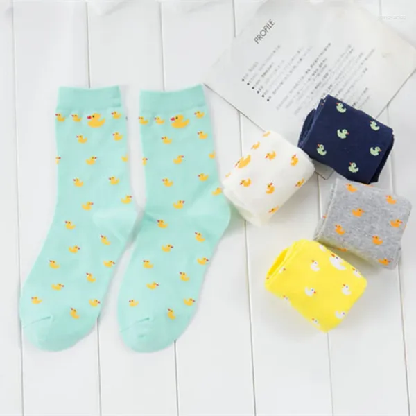 Frauen Socken 1 paar Cartoon Niedlichen Tier Ente Pattened Kurze Mode Lustige Weibliche Casual Baumwolle Ankle Harajuku Sox