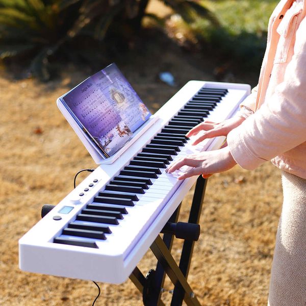 LADE 88 dobrável portátil eletrônico adulto iniciante prática teclado emenda handroll piano elétrico