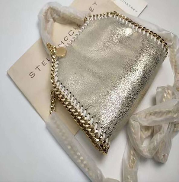 Designer Stella Mccartney Borsa Falabella Mini Tote Donna Nastro metallizzato Nero minuscolo Borse per la spesa Borsa a mano in pelle Borsa a tracolla gjhg fashion