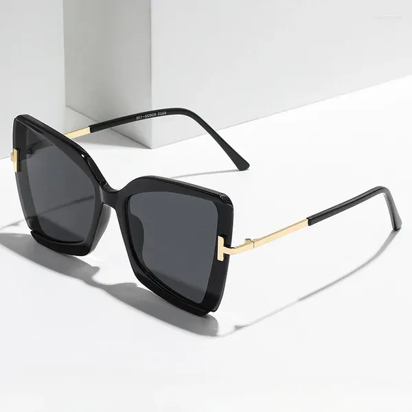 Солнцезащитные очки, модные женские винтажные солнцезащитные очки «кошачий глаз», брендовые дизайнерские женские очки без оправы, UV400