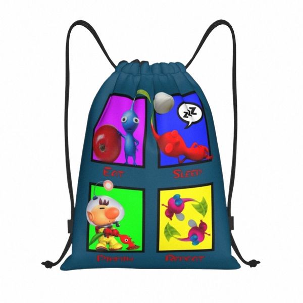 Pikmins Video Games Cordão Mochila Mulheres Homens Esporte Ginásio Sackpack Portátil Shop Bag Sack u2F7 #