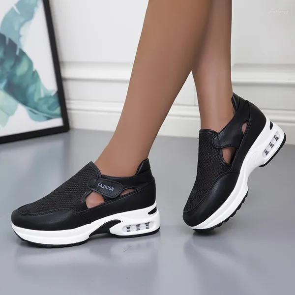 Casual Schuhe Frühling Und Herbst Mode Dicke Sohle Mesh Frauen Turnschuhe Outdoor Anti Slip Vielseitig Solide frauen Vulkanisieren