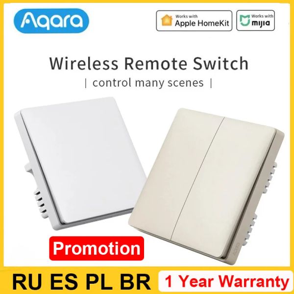 Controllo Aqara Smart Switch D1 Light Remote Control Zigbee WiFi Wireless Tasto Switch Wall Work With Gateway per Homekit MI Home App