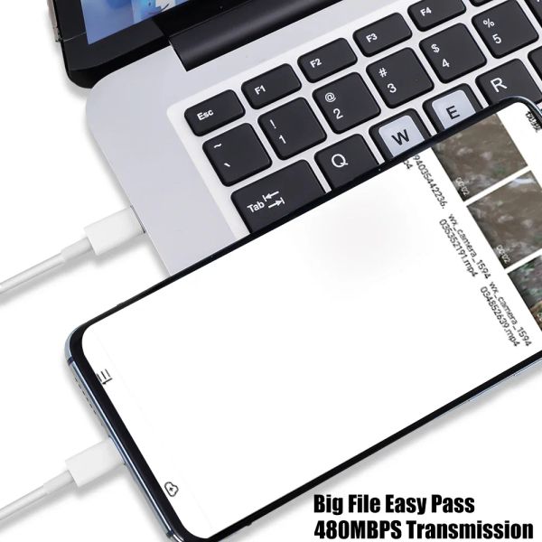 PD 60W schnelles Laden Doppelkopf -Typ -C -Kabel USB C -zu USB C Hochgeschwindigkeitsdatenkabel für MacBook iPhone 15 Samsung Ladegerät