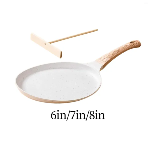 Panelas Antiaderente Crepe Pan Tawa Griddle Pancake Handle Fácil de Limpar com Espalhador para Cooktop Roti Cozinha Ferramenta BBQ Panquecas