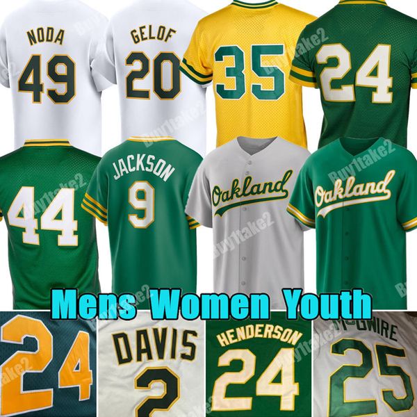 Rickey Henderson Jersey de beisebol personalizada Reggie Jackson Khris Jose Canseco Athletics Mark McGwire Ryan Noda Dany Jimenez Zack Gelof Brent Rooker Mason Miller