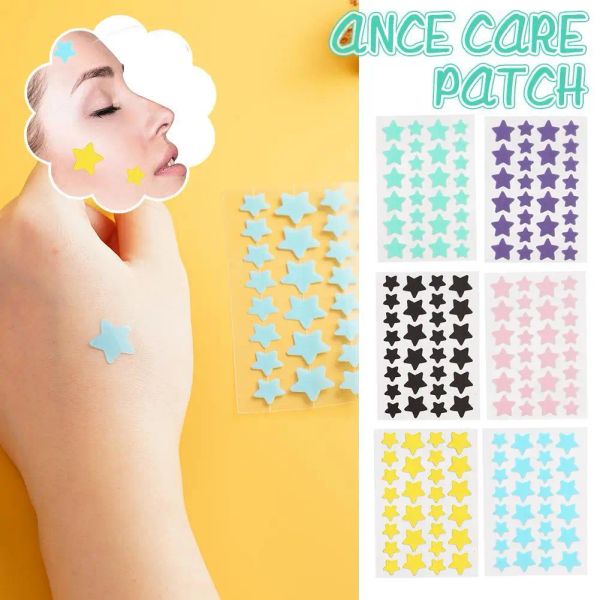 28pcs acne colorida acne colorida adesivo de tratamento de acne em forma de estrela fofa