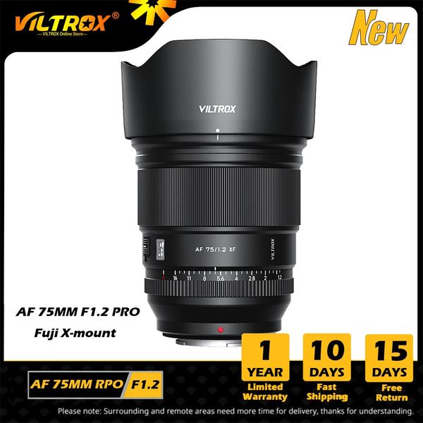 VILTROX 75 мм 2 PRO для объектива Fuji с автофокусом и большой диафрагмой, креплением Fujifilm XF, объективы для камер XT4 XT5 XPRO1 XA7 240327