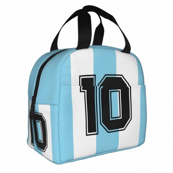 d10s Argentina 86 Saco de almoço isolado Marada Futebol Futebol 10 Rip Meal Ctainer Saco térmico Tote Lunch Box Work Travel H12U #