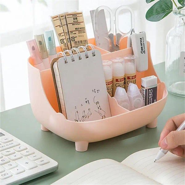 Aufbewahrungsboxen Desktop -Box Langlebige kreative organisierte praktische geräumige, multifunktionale Schreibtisch Organizer Stift und Make -up stilvoll