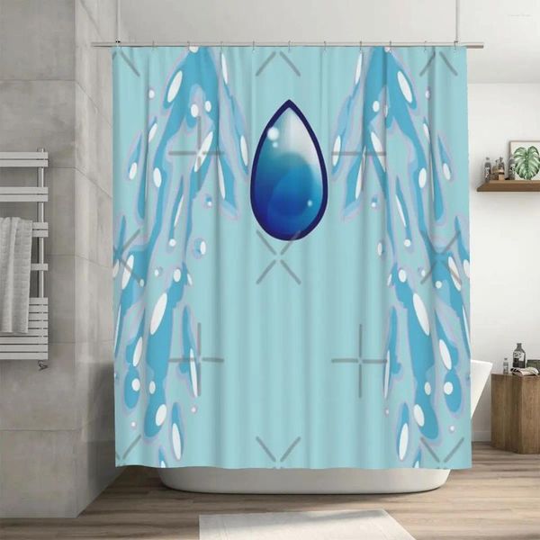 Cortinas de chuveiro Lapis' Water Wings Cortina grande 72x72in com ganchos DIY Padrão Decoração de banheiro