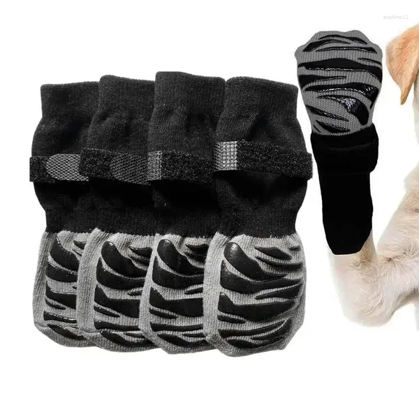 Protetor de vestuário para cães, meias com garras ajustáveis, proteção antiderrapante para animais de estimação, gatos médios e pequenos