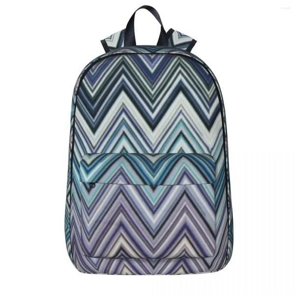 Zaino Boho Chic Modern Zigzag Borsa da scuola per studenti impermeabile Zaino per laptop Borsa da viaggio di grande capacità