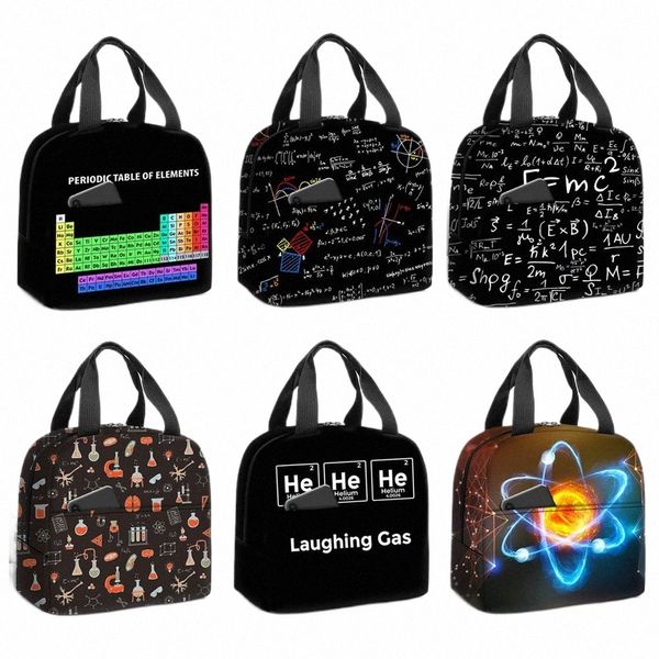 Tabela periódica de elementos isolados Lunch Bag Científica Física Química Picnic Waterproof Cooler Tote Bag Thermal Lunch Box o9aI #