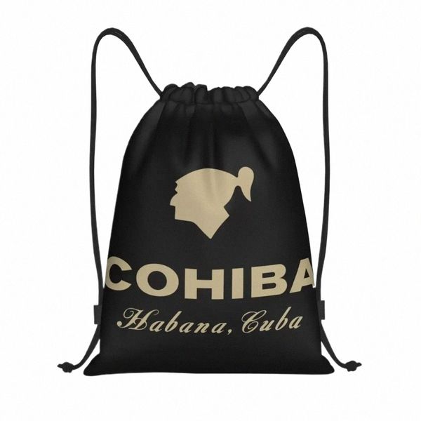 Benutzerdefinierte Kubanische Zigarren Cohiba Kordelzug Tasche für Training Yoga Rucksäcke Männer Frauen Sport Gym Sackpack n9PA #