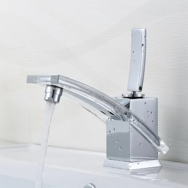 Torneiras de pia do banheiro BAKALA Younger Modern Faucet Basin Mixer Latão Torneira de vidro cromado LH-8128