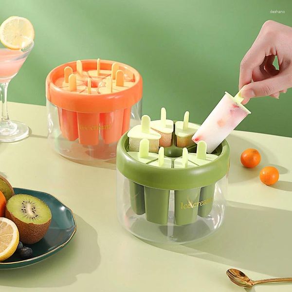 Backformen Eis Popsicle Formen Werkzeug DIY Cube Tablett 8-Grid Frucht Saft Maker Box Kühlschrank Küche Gadgets Zubehör