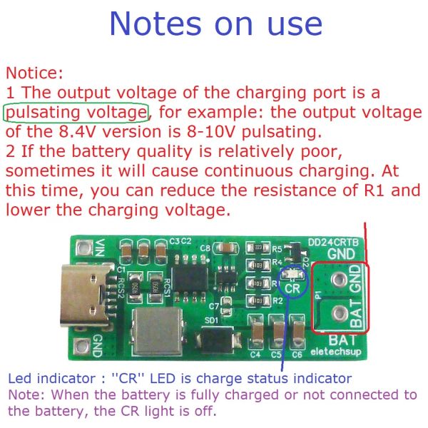 2-6s tipo C Multi-células 8,4V 12,6 16,8 21V 25,2V Módulo de carregador de impulso para 7,4V 11,1V 14,8V 18,5V 22.2V 18650