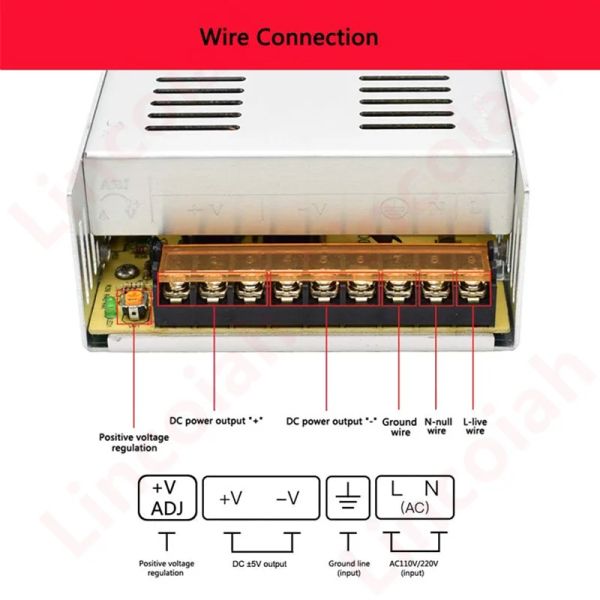 AC 100-240V Anahtarlama Güç Kaynağı DC 12V 24V 36V 48V 60V 600W 10A 12.5A 13.8A 25A 50A LED Işık Şeridi 3D Yazıcı için Adaptör