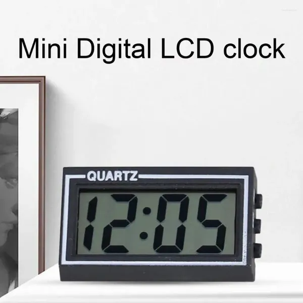 Orologi da tavolo Stile semplice Schermo LCD digitale Cruscotto per auto Auto Scrivania Data Ora Calendario Piccolo orologio per batterie a bottone