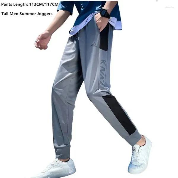 Pantaloni da uomo Pantaloni da jogging sportivi 2M Uomini alti Pantaloni da pista extra lunghi allungati allentati estivi sottili Pantaloni da strada lunghi di lunghezza eccessiva