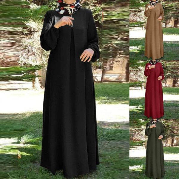 Vestidos de festa preto para mulheres muçulmanas manga longa abaya ramadan elegante desgaste verão inverno vintage solto confortável robe