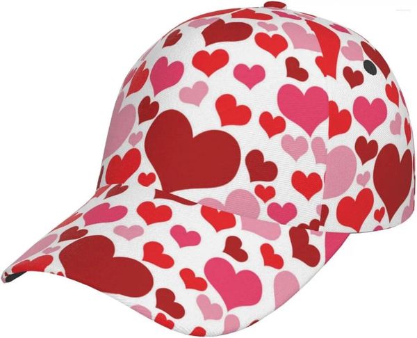 Cappellini da baseball Cappelli da camionista da spiaggia con cuori carini per donna Uomo Berretto da baseball snapback per San Valentino estivo