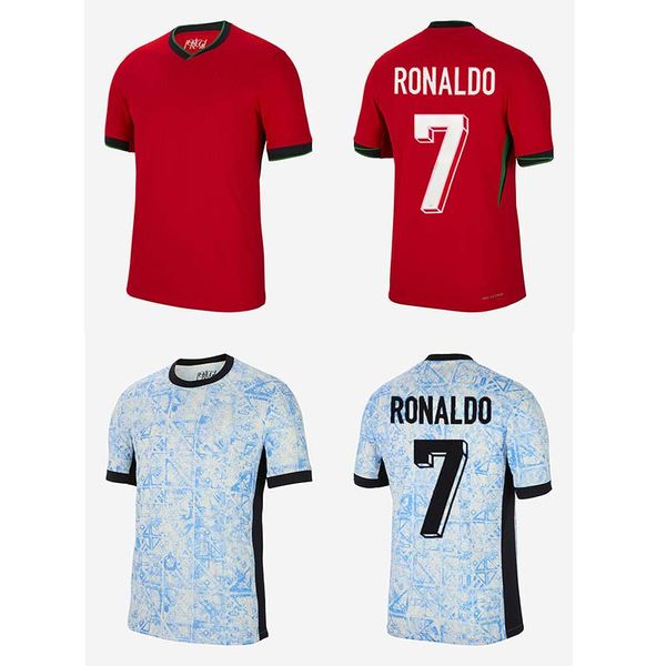 2024 Euro Cup Portuguesa Portogallo Maglie di calcio Ronaldo Joao Felix Pepe Bermardo B.Fernandes Camisa de Futebol 24 25 J.moutinho Shirt da calcio uomini Kit Kit Womens Di