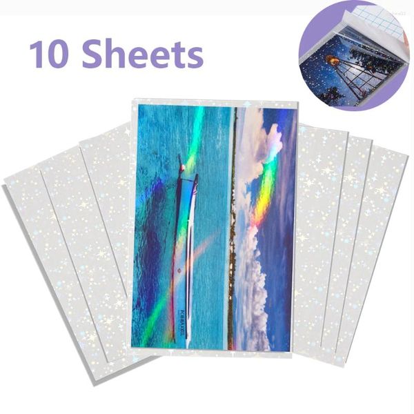 Envoltório de presente 10 folhas A4 vidro quebrado coração frio laminação filme em papel plástico diy pacote cartão à prova d 'água po bookmark folha