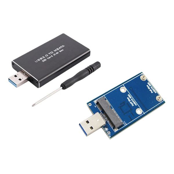 MSATA zu USB 3.0 SSD -Gehäuse externe HDD -Festplattenbox 6Gbit/s USB 3.0 bis MSATA -Konverter -Adapter für 30*30/50 MSATA SSD