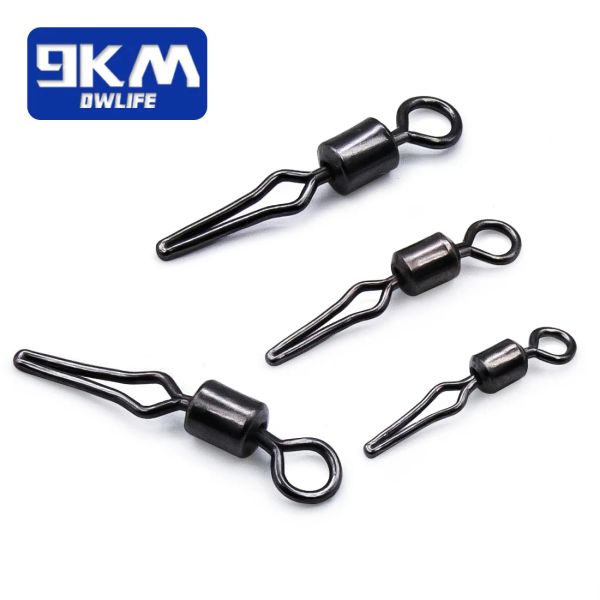 Pesca rotolando girevole snap 50 ~ 100 pezzi di linea laterale clip swivels and charabiner per lenza in barca accessori per la pesca del connettore veloce