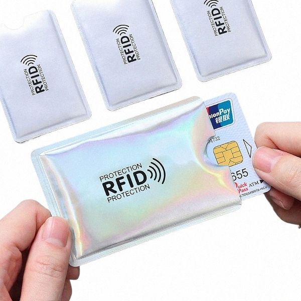 Anti desmagnetização Rfid Card Holder NFC Bloqueio Reader Lock Id Bank Card Holder Case Protecti Metal Credit Card Case Alumínio m9hV #