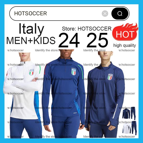 2024-2025 Italia tuta tuta maglia jersey 24 25 Italia Italie tuta da allenamento survêtement camiseta SOCCER chandal kit calcio uomo bambino uomo calcio