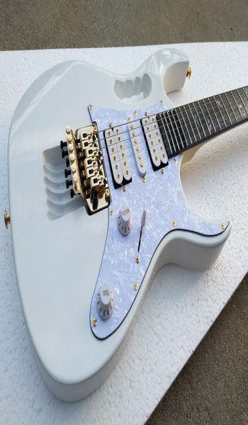 Toda a China Guitar Facotry Qualidade 7 WH Branco Guitarra Elétrica Scalloped Fingerboard Abalone Vine Inlay Floyd Rose Tremolo Li8965794