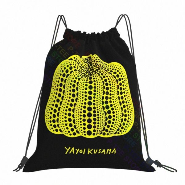 Artista giapponese Yayoi Kusama Zucca Infinity Specchi Borse con coulisse Borsa da palestra Stampa artistica da viaggio P36g #