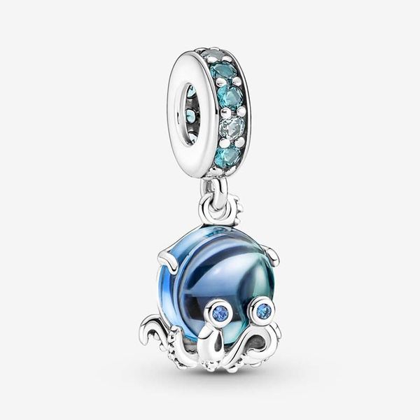 Azul bonito polvo balançar charme pandoras 925 prata esterlina luxo charme conjunto pulseira fazendo encantos designer colar pingente caixa original qualidade superior atacado