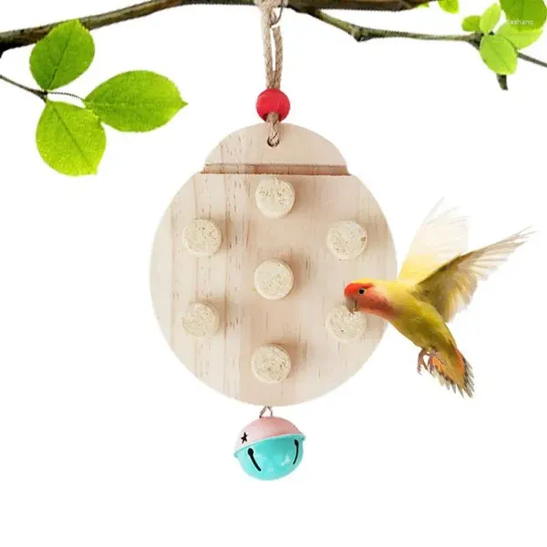 Outros suprimentos de pássaros Conure Brinquedos Papagaio Puzzle Brinquedo Mastigar Gaiola Acessórios com Sino para Papagaios Conures Amor Pássaros Cockatiels Budgies