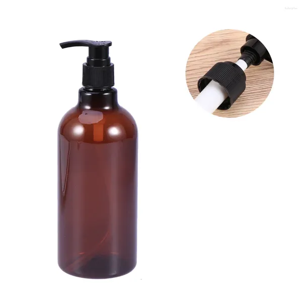 Garrafas de armazenamento 2pcs 500ml bomba de parafuso óleo essencial líquido maquiagem atomizador dispensador recarregável (garrafa marrom e cor aleatória