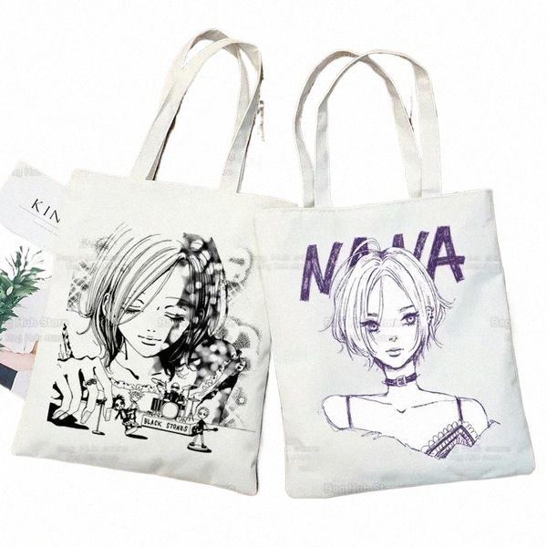 Nana Anime Black Stes NANA Osaki Vintage Nuovo arriva Art Canvas Bag Totes Simple Print Shop Borse Vita Casual Pacakge z4OT #