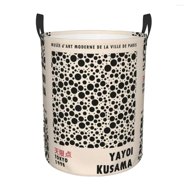 Sacos de lavanderia Yayoi Kusama Cesta de exposição japonesa dobrável grande capacidade de armazenamento de roupas bin bebê cesto