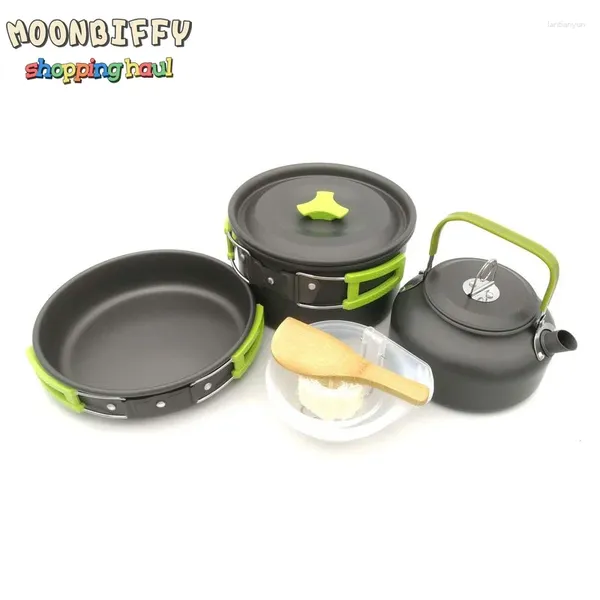 Set di pentole Set da campeggio portatile Teiera pieghevole in alluminio per 2-3 persone