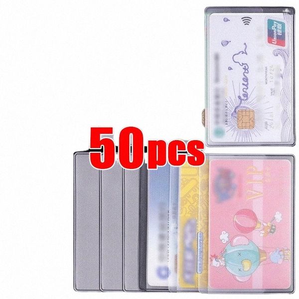 1-50pcs Anti-magnético Cartões Protector Fosco PVC Transparente Credit ID Card Cover Holder Postcard Ctainer Storage Bags Case 05lx #
