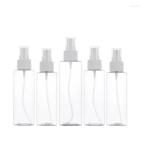 Vorratsflaschen 20 Stück Haarsprühflasche weiße Pumpe Kosmetiktoner PET rund leer transparenter Kunststoff 100 ml 120 ml 150 ml 200 ml 250 ml