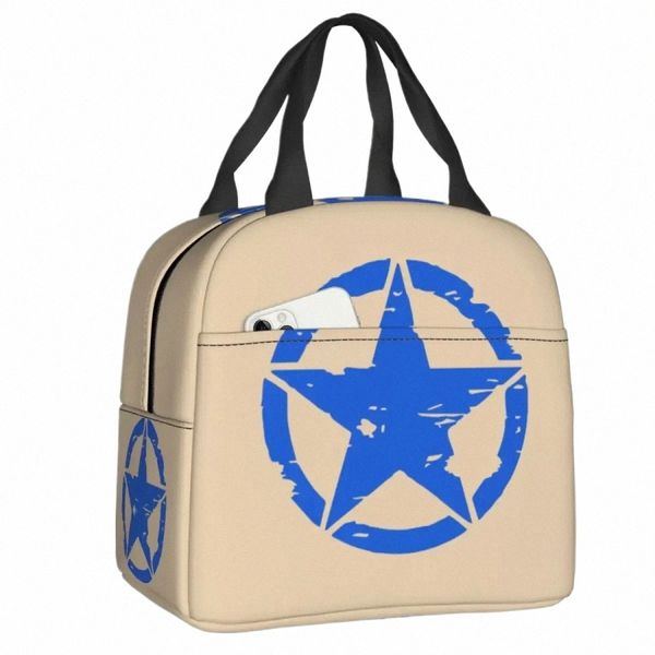 America Army Tattico Militare Star Borse pranzo isolate termicamente Donne Lunch Ctainer per la scuola Ufficio Cibo all'aperto Bento Box s5rp #