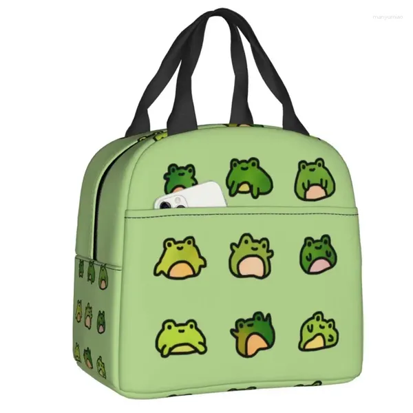 Borse portaoggetti Rane Doodle Lunch Box Borsa termica per alimenti Borsa termica per donne Bambini Scuola Lavoro Picnic Contenitore portatile