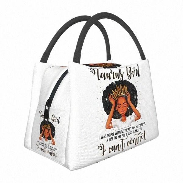 African Women Black Girl pranzo isolato Tote Bag dispositivo di raffreddamento portatile termico Bento Box per la scuola di lavoro Picnic Food Tote Borse m7KT #