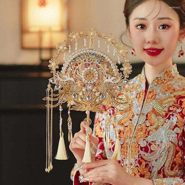 Figurine decorative Fan del gruppo nuziale cinese Stile antico Hanfu Decorazione di nozze Artigianato Oggetti di scena Pografia Amici Regalo Fan di mascheramento