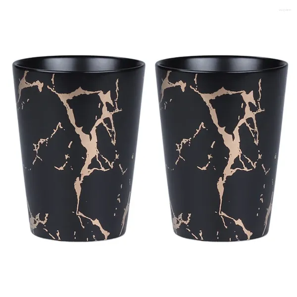 Copos de vinho 2 pcs caneca de cerâmica de mármore copo de leite cerâmica café homens terno preto presentes chá marmoreio clássico água