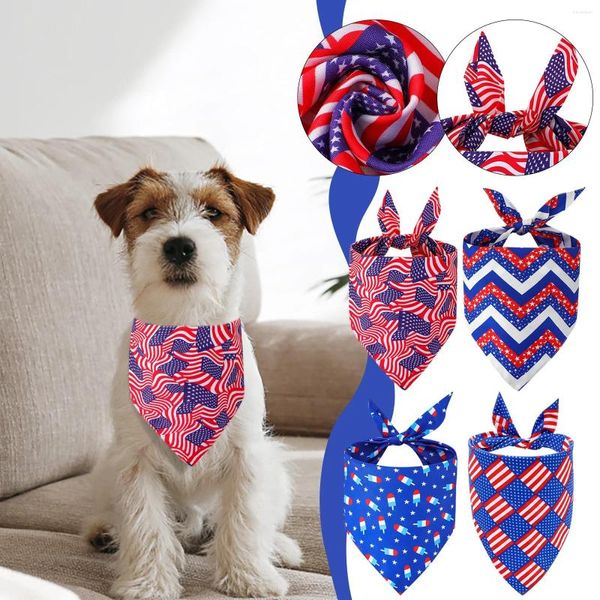 Dog Abbigliamento Independence Day Supplies Bandana Spessa lavabile Bandne per animali domestici Sciarpa per gatti piccoli gatti di cani grandi oggetti