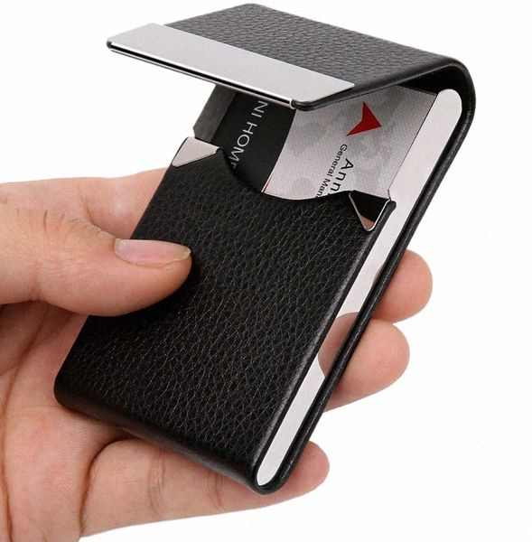 Nuovo porta carte di credito Fi Borsa antifurto Custodia con copertura per carte ID Porta carte intelligente Fi Donna Uomo Mini Portafoglio O8pG #